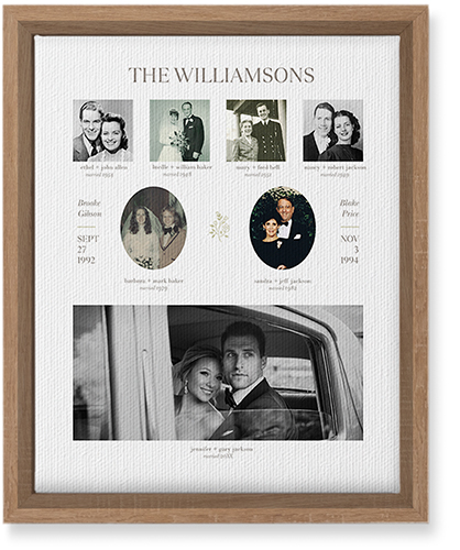 Marriage Family Tree Wall Art, Natural, Single piece, Canvas, 8x10, White