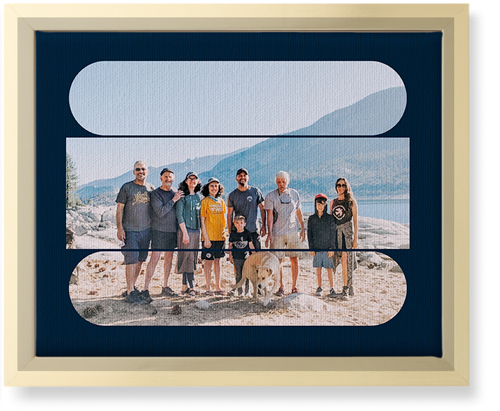 Connected Frames Wall Art, Gold, Single piece, Canvas, 8x10, Blue, midnight