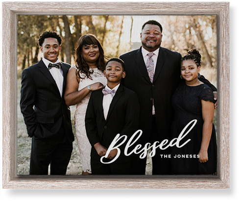 Blessed Letters Wall Art, Rustic, Single piece, Canvas, 8x10, White