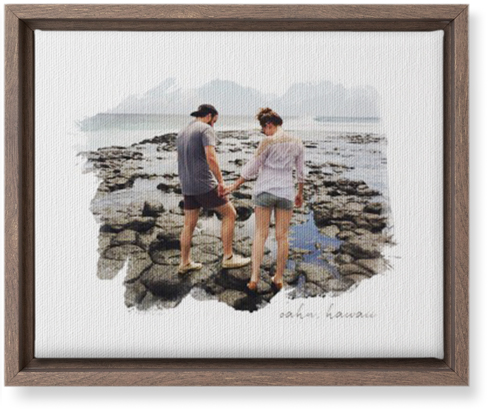 Brushstrokes Wall Art, Walnut, Single piece, Canvas, 8x10, White, white