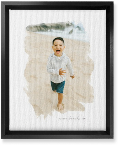 Brushstrokes Portrait Wall Art, Black, Single piece, Canvas, 8x10, White, white