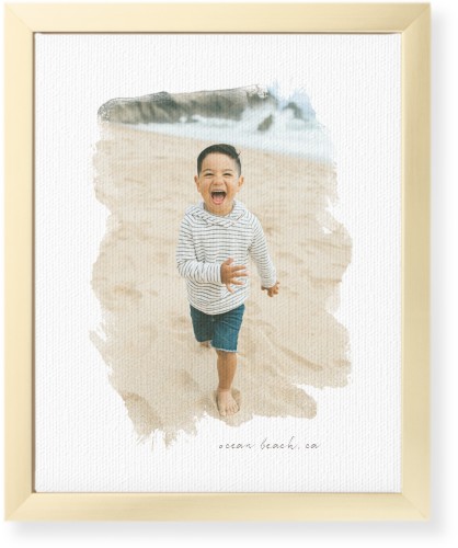 Brushstrokes Portrait Wall Art, Gold, Single piece, Canvas, 8x10, White