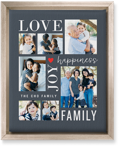 Happiness Is Wall Art, Metallic, Single piece, Canvas, 8x10, Gray, gray