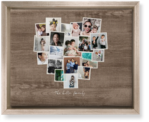 Heart Strings Wall Art, Metallic, Single piece, Canvas, 8x10, Brown, wood