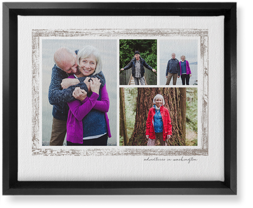 Brushed Border Collage Of Four Wall Art, Black, Single piece, Canvas, 8x10, Brown, taupe