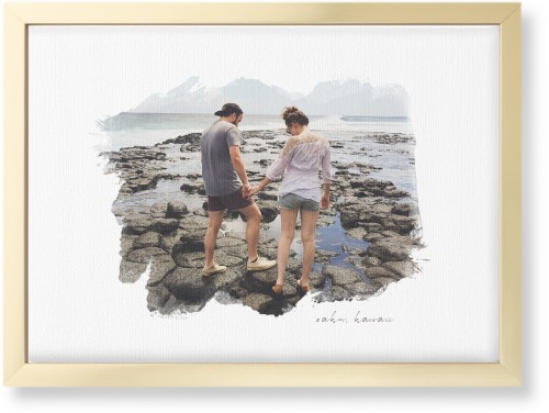 Brushstrokes Wall Art, Gold, Single piece, Canvas, 10x14, White, white