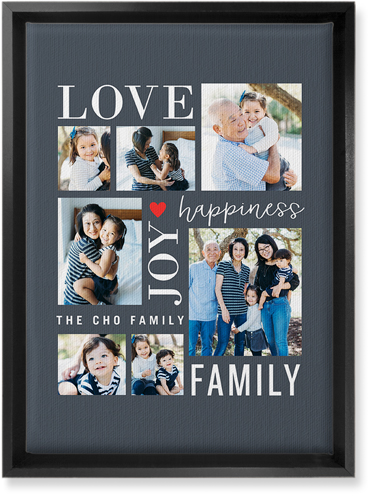 Happiness Is Wall Art, Black, Single piece, Canvas, 10x14, Gray, gray