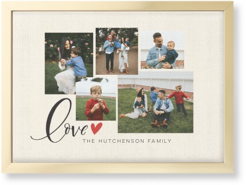 Just Hearts Wall Art, Gold, Single piece, Canvas, 10x14, Beige, antique white