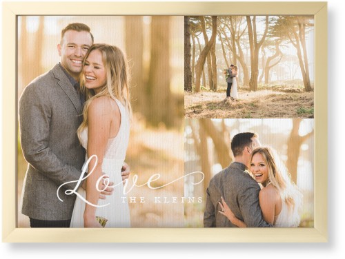 Just Love Trio Wall Art, Gold, Single piece, Canvas, 10x14, White, white