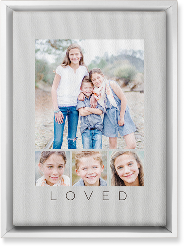 Four Real Wall Art, White, Single piece, Canvas, 10x14, Gray, silver lining