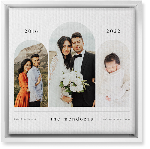 Timeline Arches Wall Art, White, Single piece, Canvas, 12x12, White