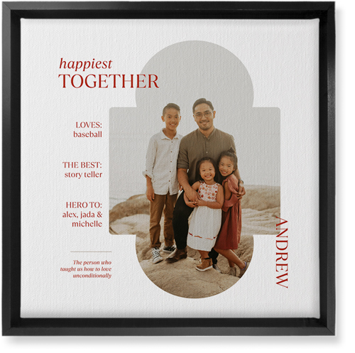 Family Infographic Wall Art, Black, Single piece, Canvas, 12x12, White