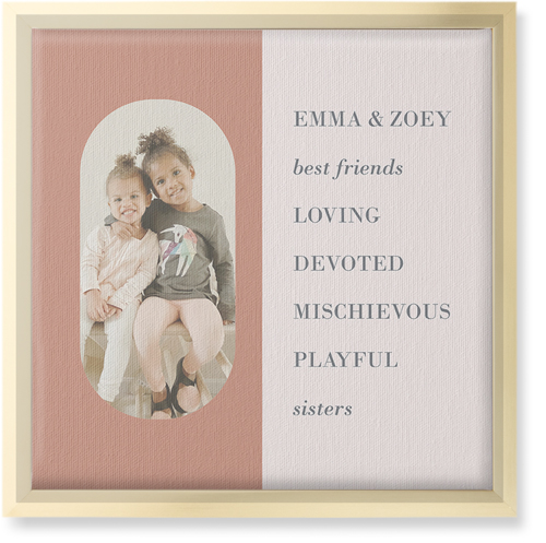 Traits of the Best Wall Art, Gold, Single piece, Canvas, 12x12, Pink, desert rose