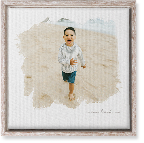 Brushstrokes Portrait Wall Art, Rustic, Single piece, Canvas, 12x12, White, white