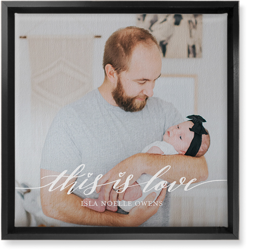 Love Is Wall Art, Black, Single piece, Canvas, 12x12, White, white