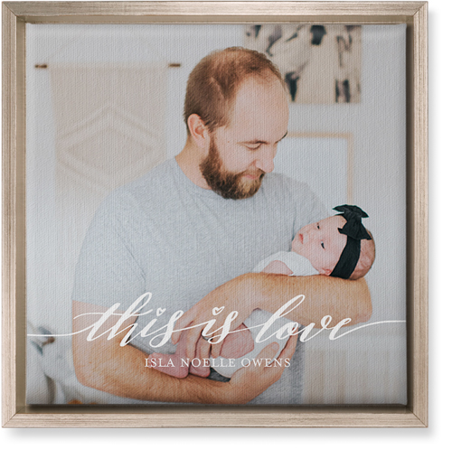 Love Is Wall Art, Metallic, Single piece, Canvas, 12x12, White, white