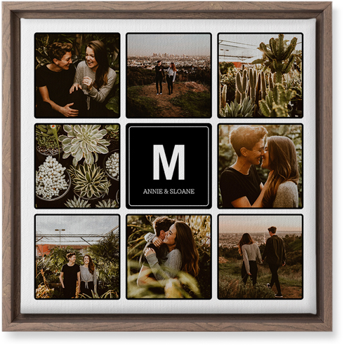 Photo Tiles Wall Art, Walnut, Single piece, Canvas, 12x12, Black, black