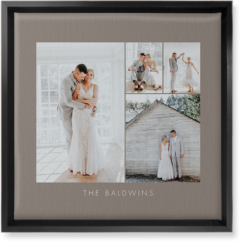 Four Corners Wall Art, Black, Single piece, Canvas, 12x12, Gray, ash