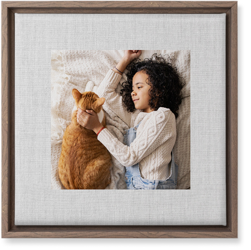 Full Frame One Wall Art, Walnut, Single piece, Canvas, 12x12, White, white