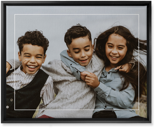 Floating Frame Wall Art, Black, Single piece, Canvas, 16x20, White, white