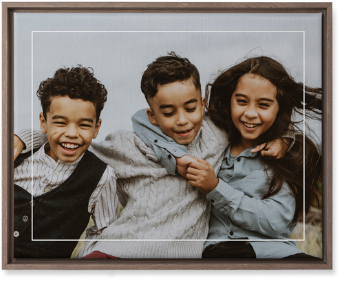 Floating Frame Wall Art, Walnut, Single piece, Canvas, 16x20, White, white