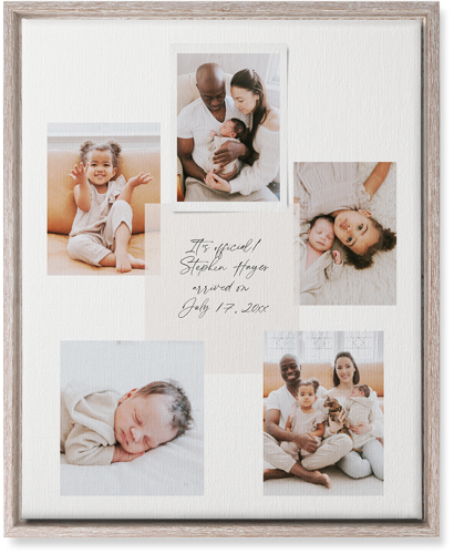 Handwritten Note Collage Wall Art, Rustic, Single piece, Canvas, 16x20, White, white