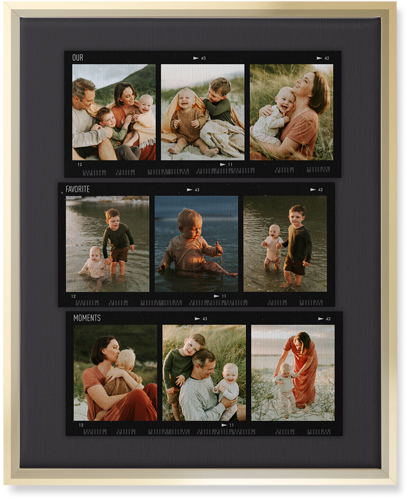 Travel Film Collage Wall Art, Gold, Single piece, Canvas, 16x20, Gray, charcoal