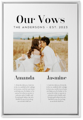 Our Vows Wall Art, White, Single piece, Canvas, 20x30, White, white