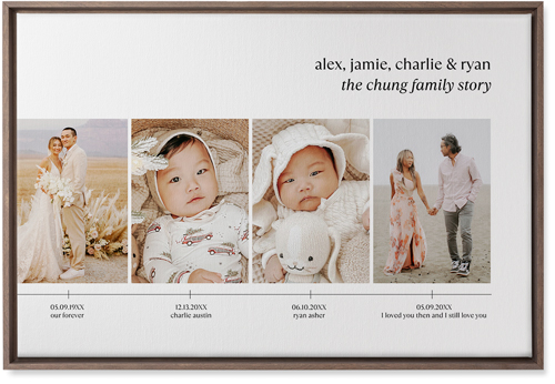 Timeline of Life Wall Art, Walnut, Single piece, Canvas, 20x30, White, white