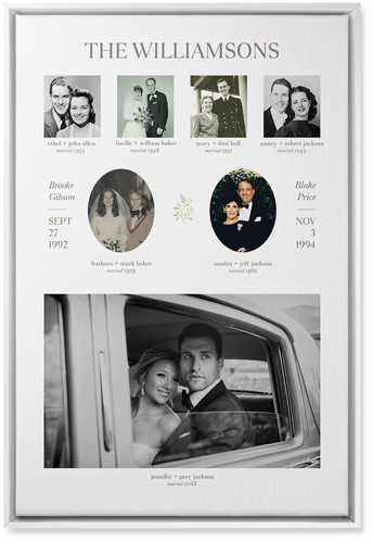 Marriage Family Tree Wall Art, White, Single piece, Canvas, 20x30, White