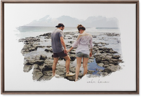 Brushstrokes Wall Art, Walnut, Single piece, Canvas, 20x30, White, white