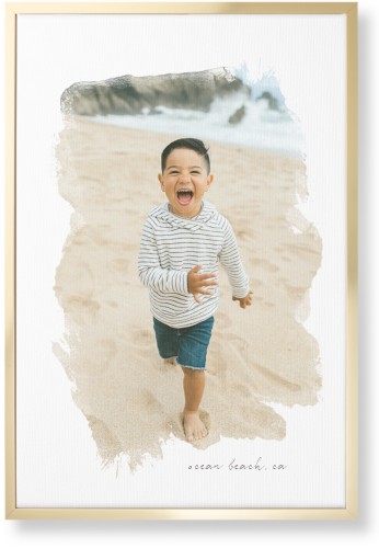 Brushstrokes Portrait Wall Art, Gold, Single piece, Canvas, 20x30, White, white