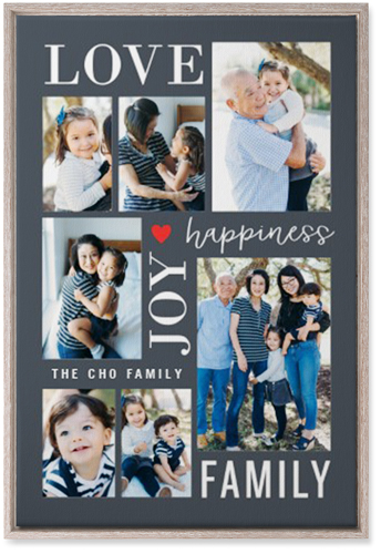 Happiness Is Wall Art, Rustic, Single piece, Canvas, 20x30, Gray