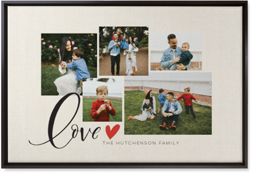 Just Hearts Wall Art, Black, Single piece, Canvas, 20x30, Beige, antique white