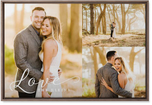 Just Love Trio Wall Art, Walnut, Single piece, Canvas, 20x30, White, white