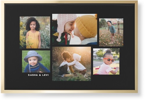 Six Times Wall Art, Gold, Single piece, Canvas, 20x30, Black, black