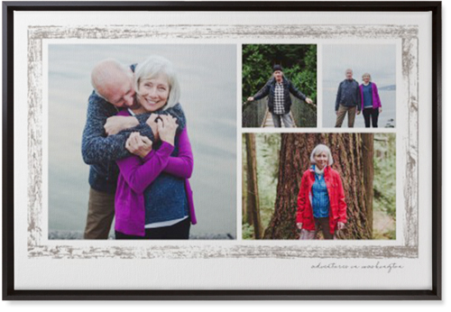 Brushed Border Collage Of Four Wall Art, Black, Single piece, Canvas, 20x30, Brown, taupe