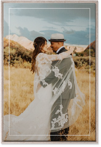 Floating Frame Portrait Wall Art, Rustic, Single piece, Canvas, 24x36, White, white