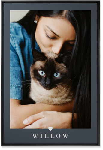 My Heart Wall Art, Black, Single piece, Canvas, 24x36, Gray, gray