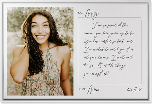 Handwritten Letter Wall Art, White, Single piece, Canvas, 24x36, White, white