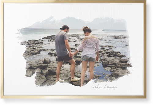 Brushstrokes Wall Art, Gold, Single piece, Canvas, 24x36, White