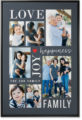 Happiness Is Wall Art, Black, Single piece, Canvas, 24x36, Gray, gray