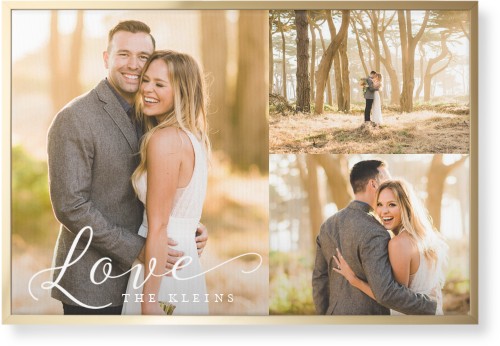 Just Love Trio Wall Art, Gold, Single piece, Canvas, 24x36, White, white