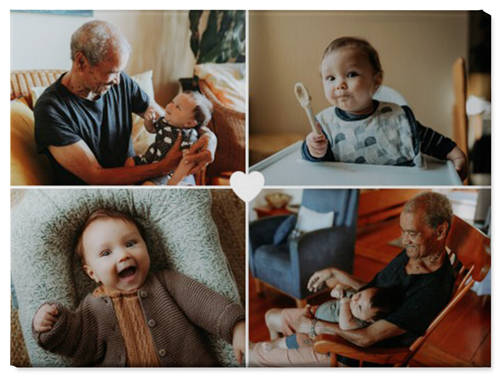 Heart Grid Wall Art, No Frame, Single piece, Canvas, 30x40, White, white