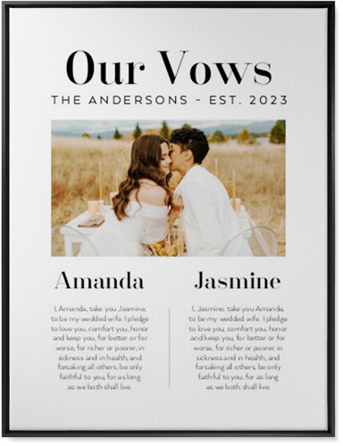 Our Vows Wall Art, Black, Single piece, Canvas, 30x40, White