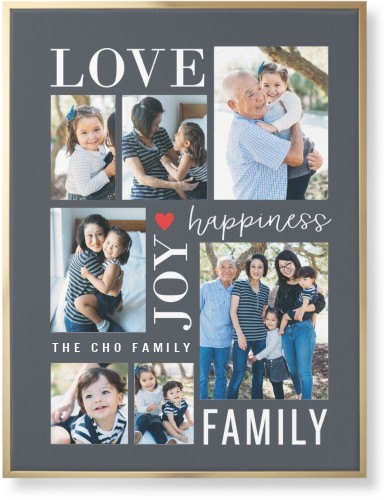 Happiness Is Wall Art, Gold, Single piece, Canvas, 30x40, Gray, gray