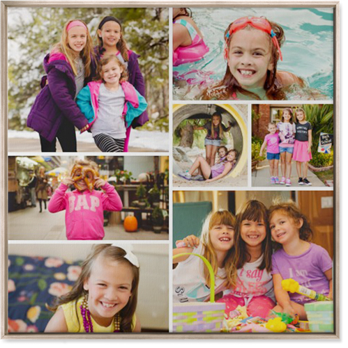 Gallery of Seven Wall Art, Metallic, Single piece, Canvas, 36x36, Multicolor, multi