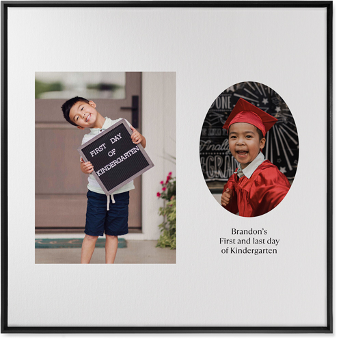 Oval Vignette Wall Art, Black, Single piece, Canvas, 36x36, White, white