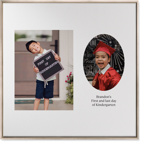 Oval Vignette Wall Art, Metallic, Single piece, Canvas, 36x36, White, white