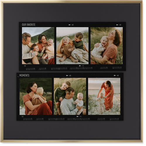 Travel Film Collage Wall Art, Gold, Single piece, Canvas, 36x36, Gray, charcoal